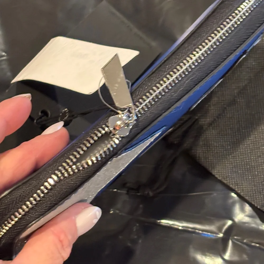 Kendall + Kylie NWT Blue Glitter Star Zip Around Wallet Wristlet Phone Organizer